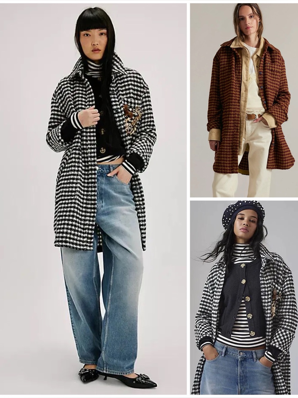 𝓯𝓹 Free People ~ We The Free Get Around Houndstooth Shirt